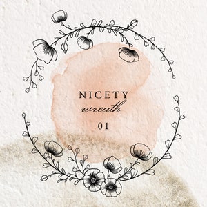 NICETY Gold Flower Wreath #1 PNG, Dessin à la main Dessin De Coquelicots Cadre, Invitation de Mariage Botanique Clip Art, Utilisation Commerciale