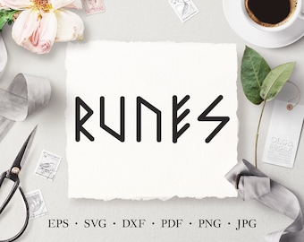 Runes Set Clipart, Celtic Runic Elder and Younger Futhark Alphabet Letters, Viking Runic Font SVG, Digital Download Commercial License