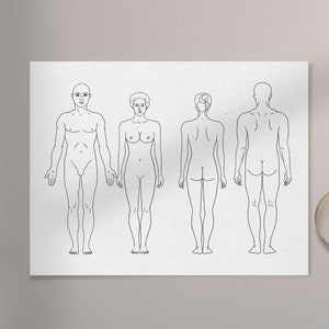 Human Body & Parts Line Art Illustration Set, 24 Vector Clip Arts, Digital Download, Commercial License image 2