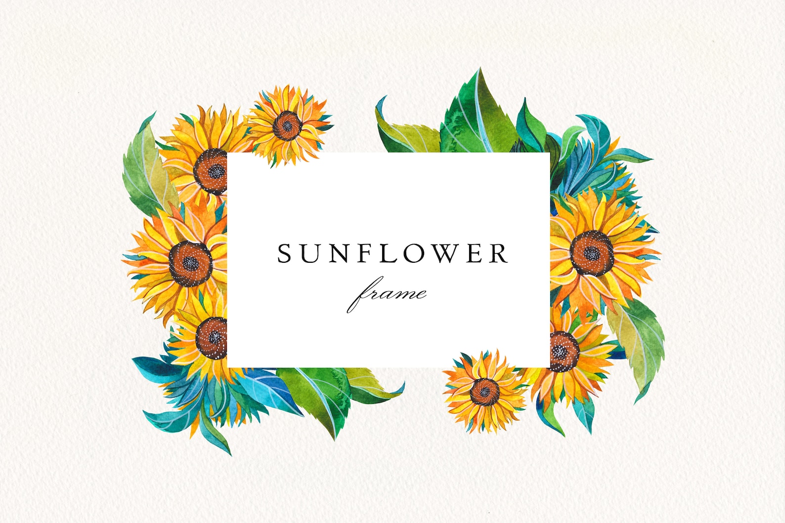 Sonnenblumen Rahmen 09 PNG Aquarell Botanischer Rahmen - Etsy.de