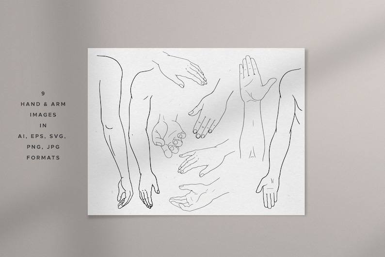 Human Body & Parts Line Art Illustration Set, 24 Vector Clip Arts, Digital Download, Commercial License image 4