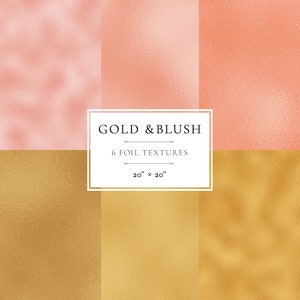 Gold & Blush Foil Textures: Glam Digital Paper (Commercial License)