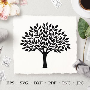 Tree SVG, Minimalist Tree Vector Stencil Illustration, Abstract Tree Silhouette, Tree Laser Cut Files, Commercial License