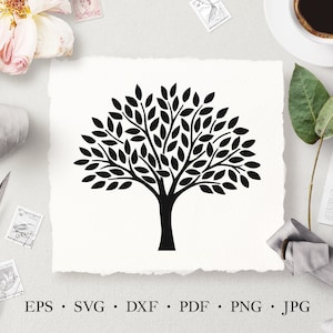 Tree SVG, Minimalist Tree Vector Stencil Illustration, Abstract Tree Silhouette, Tree Laser Cut Files, Commercial License