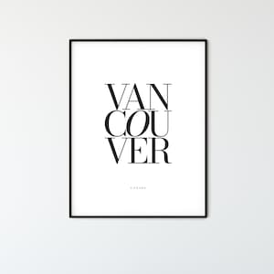 Vancouver Typography Poster: Minimalist City Art (Digital Download)