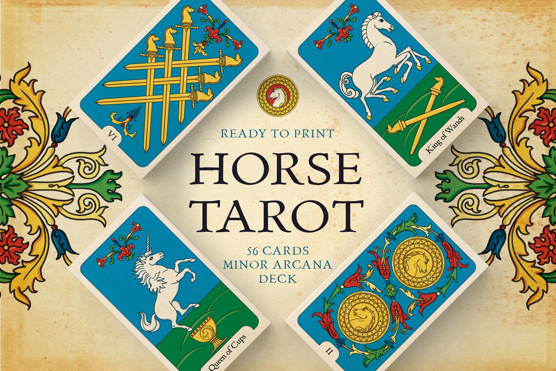 Horse Tarot Printable 56card Deck Minor Arcana Ready to Etsy Australia