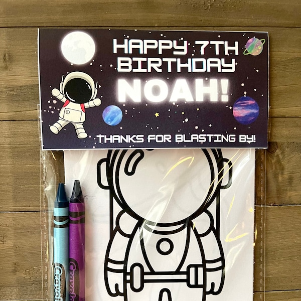 Astronaut Party Favor, Space Mini Coloring Pages, Coloring Birthday, Kids Party,