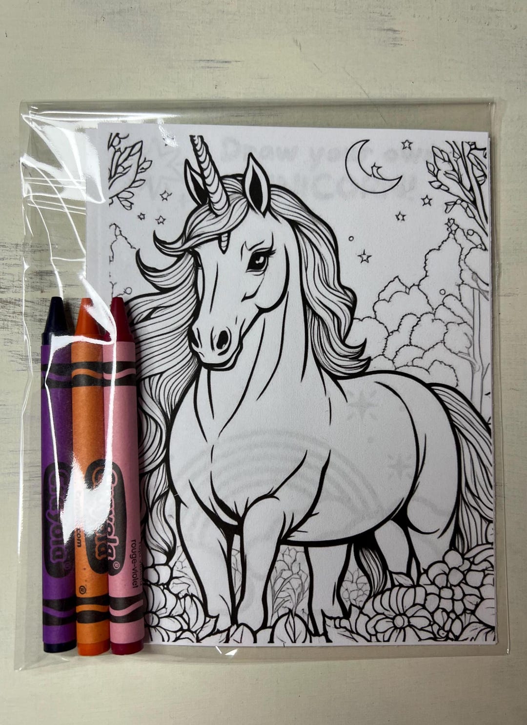 Unicorn Party Favor, Unicorn Mini Coloring Pages, Coloring Birthday ...