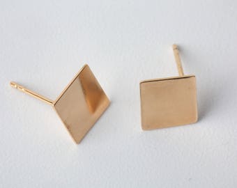 Gold Square Earrings Geometric Earrings Square Jewelry Square Stud Earrings Bridal Jewelry Dainty Earrings Gift for Her Graduation Gift