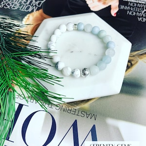 Water Of The Sea, Aquamarine Stones, Healing and Cleansing Energy Beaded Bracelet,