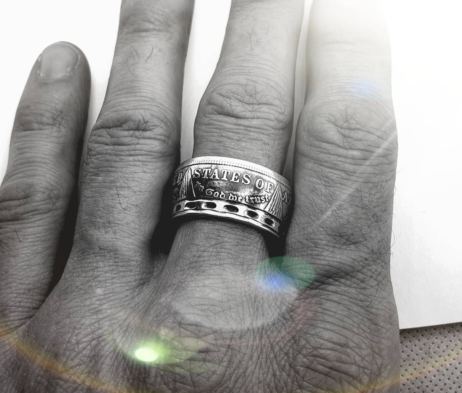 Silver Dollar Coin Ring. Very Very Beautiful Designed and Etsy
