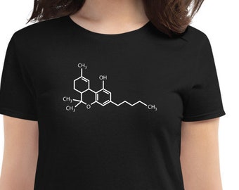 Cannabis THC Molecule Chemistry Marijuana 420 Weed Terps Women's short sleeve t-shirt