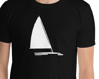 Ice Boat Racing T-Shirt: Ice Yacht Silhouette, Unisex Tee