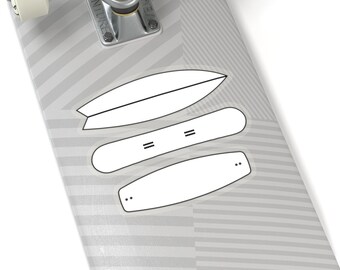Surfboard Snowboard Wakeboard Wakeskate Stoke White Outline Kiss-Cut Stickers
