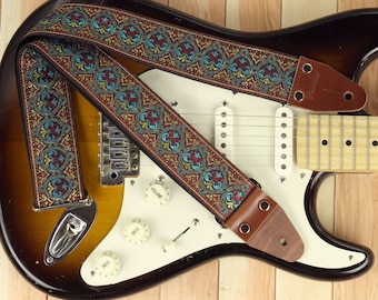 Retro Hippie Guitar Strap: Electric, Acoustic, Bass - Inspired in '60s style