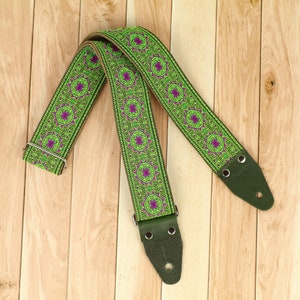 Green guitar strap