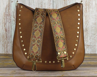 Guitar Strap for Handbag , Purse, based in Hippie Guitar straps from the 60s, Crossbody Purse Strap