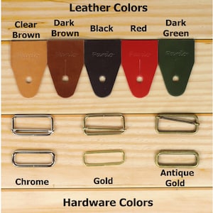 End leather colors and hardware available
