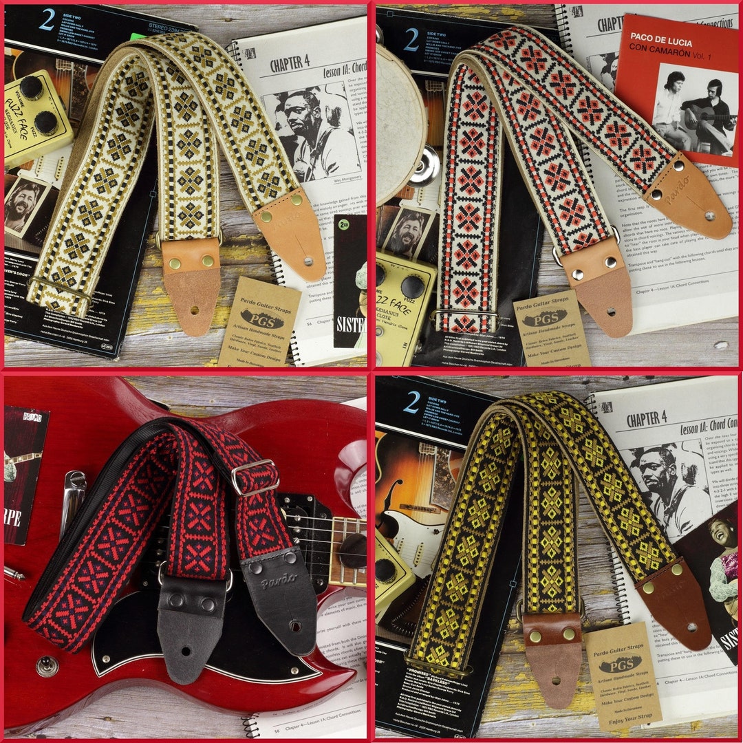 Extra Long Guitar Strap Hippie Guitar Strap With Seatbelt Etsy