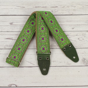 Green guitar strap hippie
