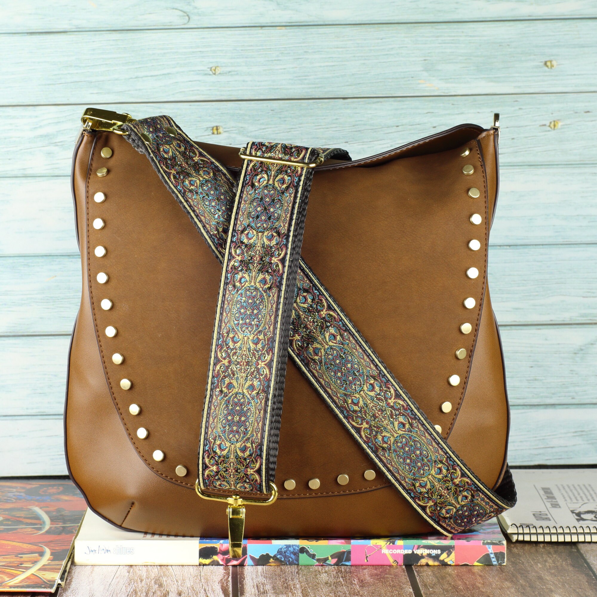 Sac Bandoulière Ethnique Macramé Fait Main - Patchwork Vintage Boho - Neuf