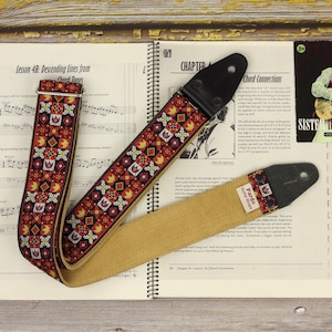Jimi Hendrix Guitar Strap Replica Woodstock, Hippie Strap for Guitar and Bass