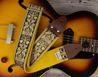 Wide Guitar Strap With Backside Suede Hippie Style from the 60s