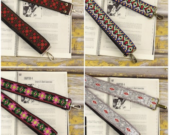 Banjo Straps with hippie patterns inspired in the sixties and seventies