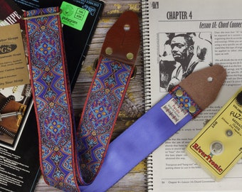 Pardo Guitar Straps model The Blue, Hippie Strap Replica from the 60s for Guitar and Bass
