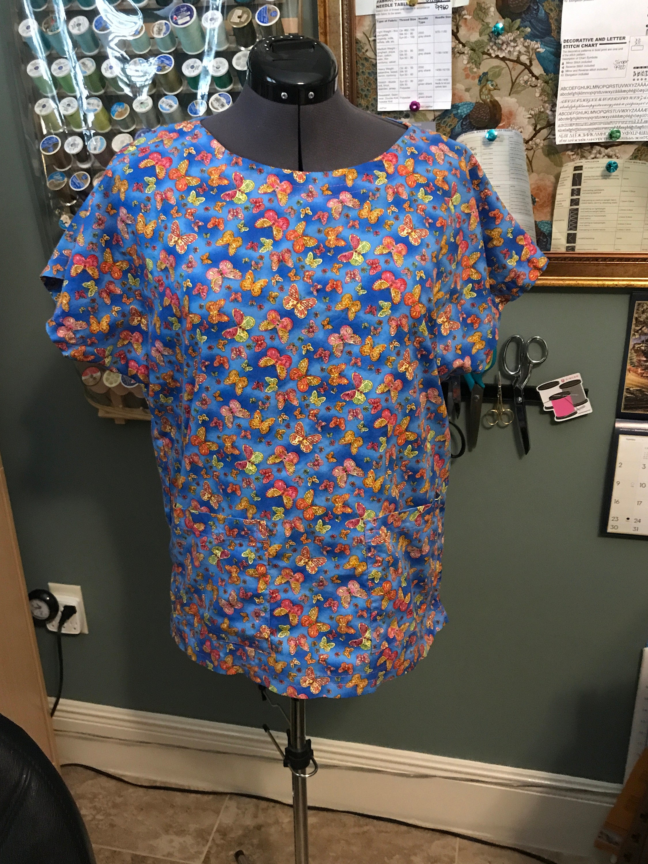 Handmade butterfly pattern scrub top nursing scrubs kids Etsy