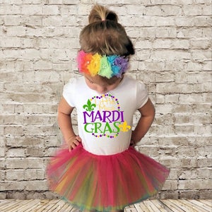 Little Miss Mardi Gras Girls Shirt
