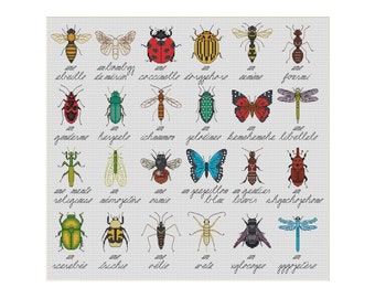 Les Insects Bugs cross stitch pattern