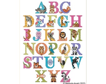 Animal ABC cross stitch design