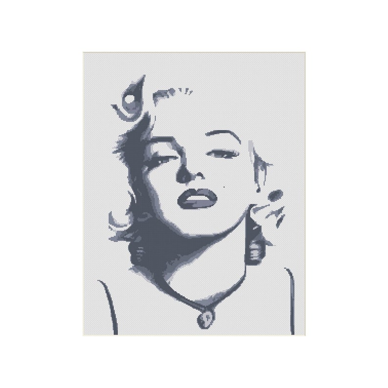 Marilyn Monroe portrait cross stitch download chart pattern | Etsy