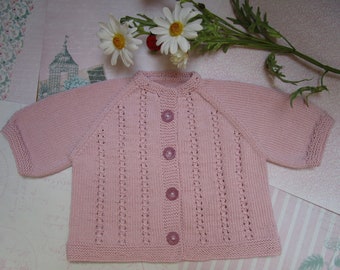 Knit sweater, sweater for 12 months, vintage layette year 1965/Knit coat, sweater for 12 months vintage layette 1965's