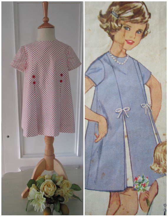 Robe fille 2 ans vintage année 1964/Dress girl 2 years vintage
