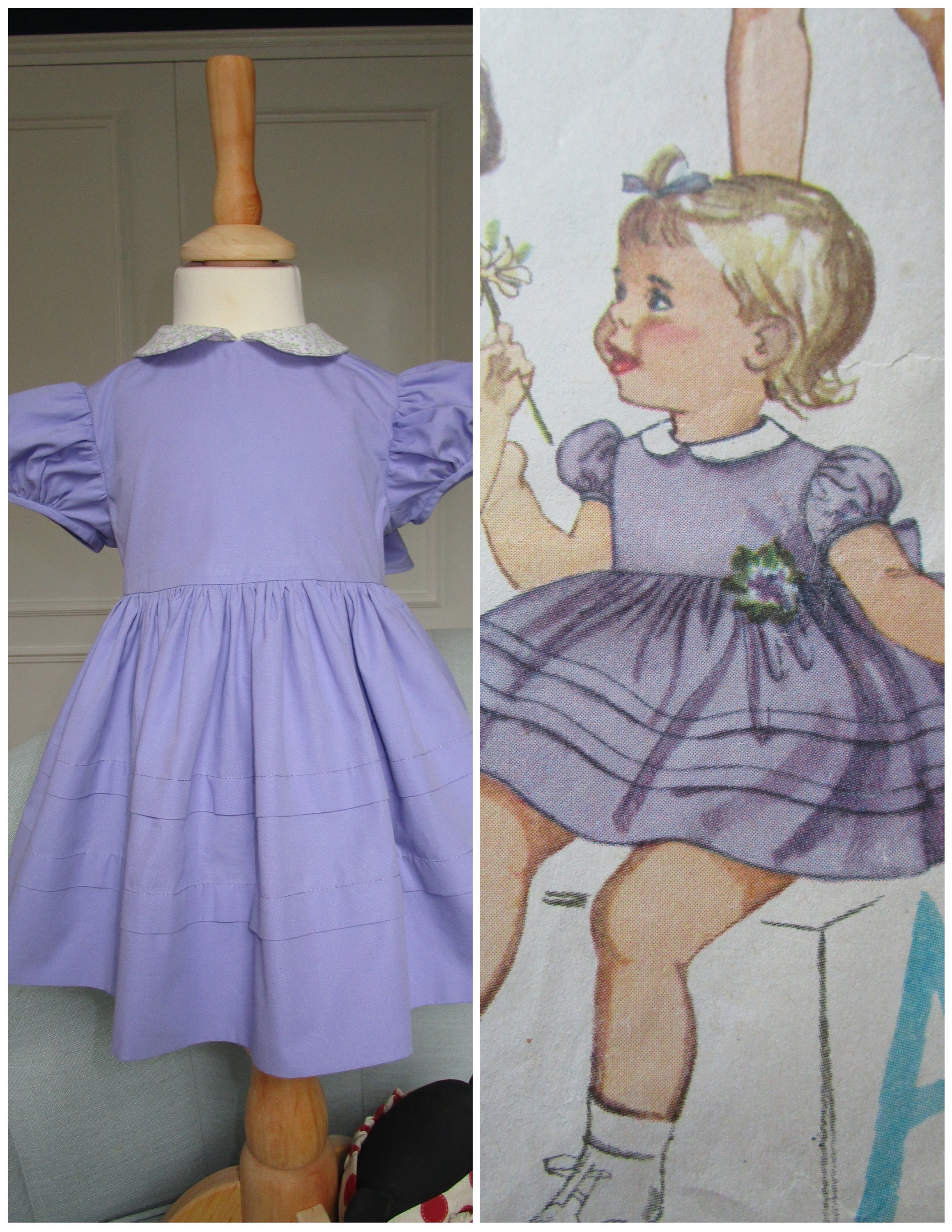 Robe Vintage Pour Fille 12 Mois - Bleue, Style évasé, Longueur 40 Cm, Occasion Bon état
