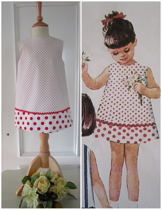 Robe fille blanche a pois rouge 3 ans vintage annee 1960 Dress girl white with red dots 3 years vintage 1960 s Etsy France