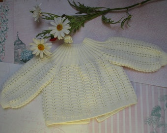 Knit bra for 1st age at 6 months, vintage layette year 1960/Knit bra, sweater for 1st age at 6 months , vintage layette year 1960