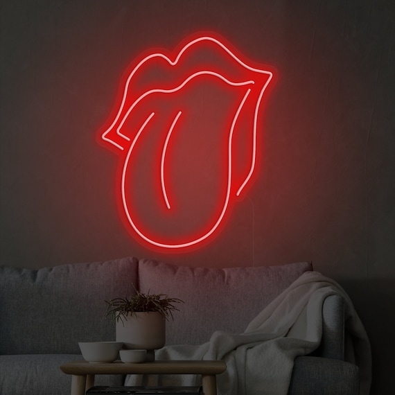 Mouth   Acrylic Light Box RED Neon Neon LED Light Up Sign Bar Sign 