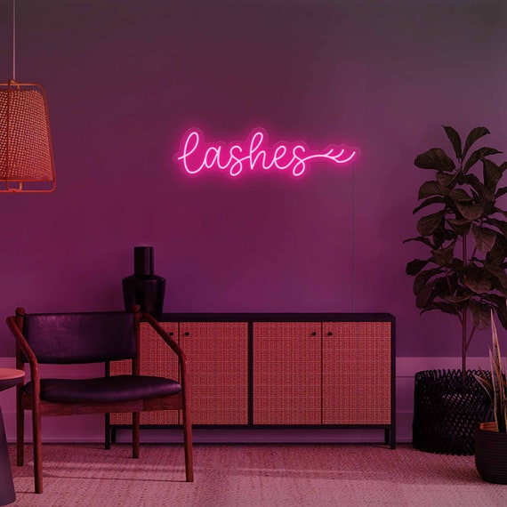  Lash Studio Neon Sign Lashes Room Decor Pink LED Neon