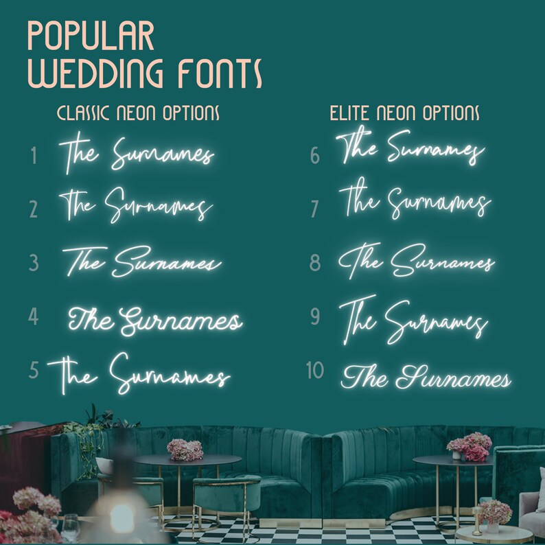 Wedding Neon Sign Custom Neon Sign Custom Name Neon Sign Etsy