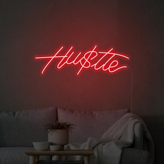Hustle Insegna al neon a LED, luce al neon personalizzata per camera da  letto, palestra fitness -  Italia