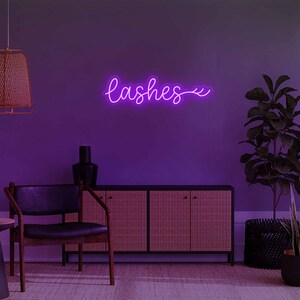 Lashes LED Neon Sign Bedroom and Home Gym Light Popular - Etsy