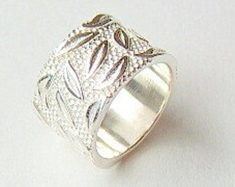 Brede zilveren ring