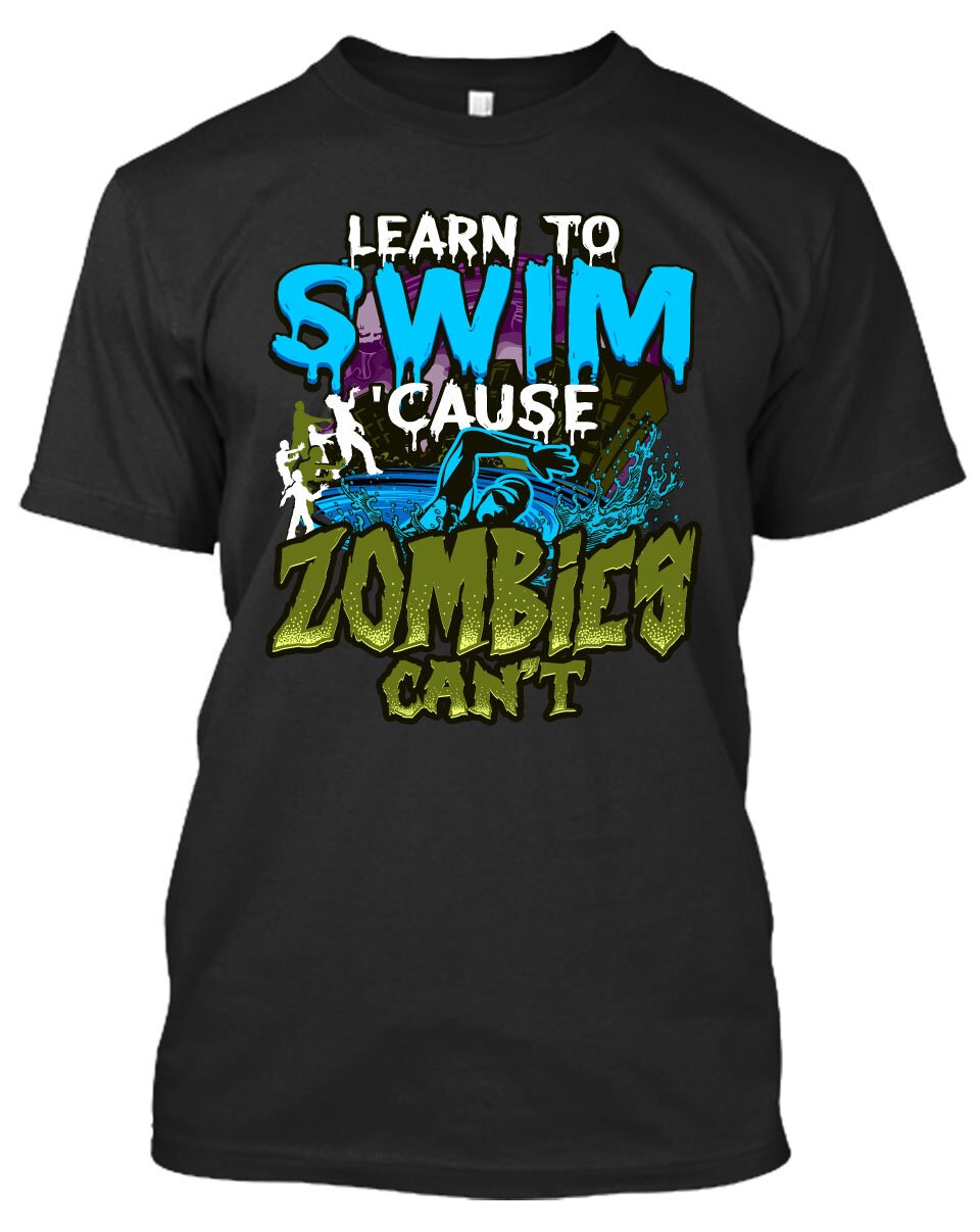 Halloween Zombie PNG Learn to Swim Cause Zombies Can't Etsy