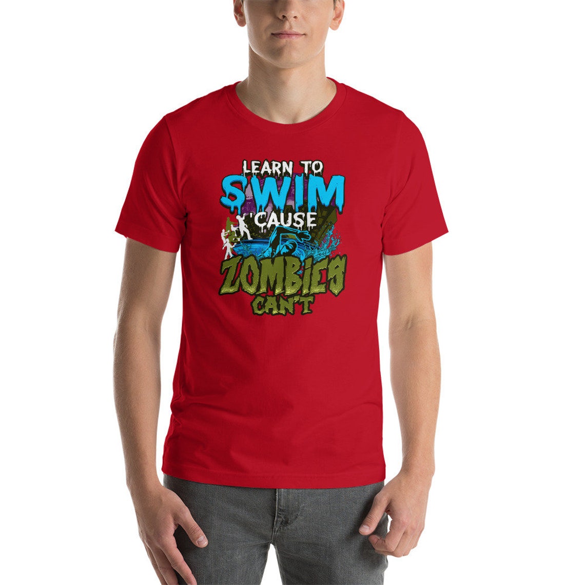 Learn to Swim Cause Zombies Can't Zombie Lover Funny Etsy