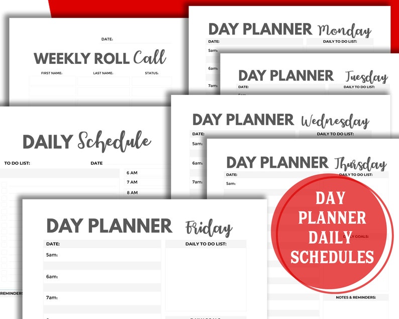 Printable Teacher Planner Log Book Sheets PDF Simple Old Etsy
