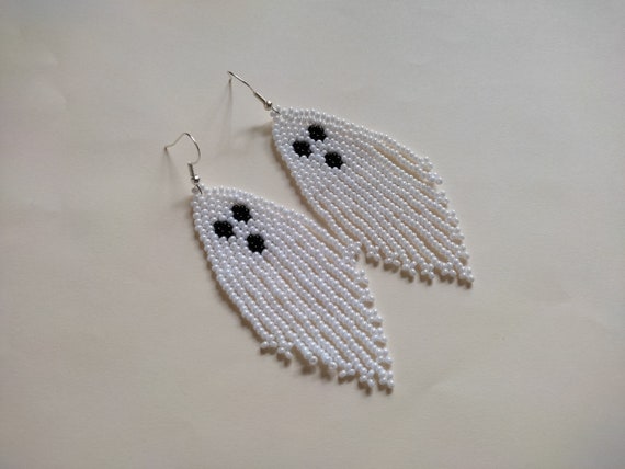 Beaded ghost earrings deals