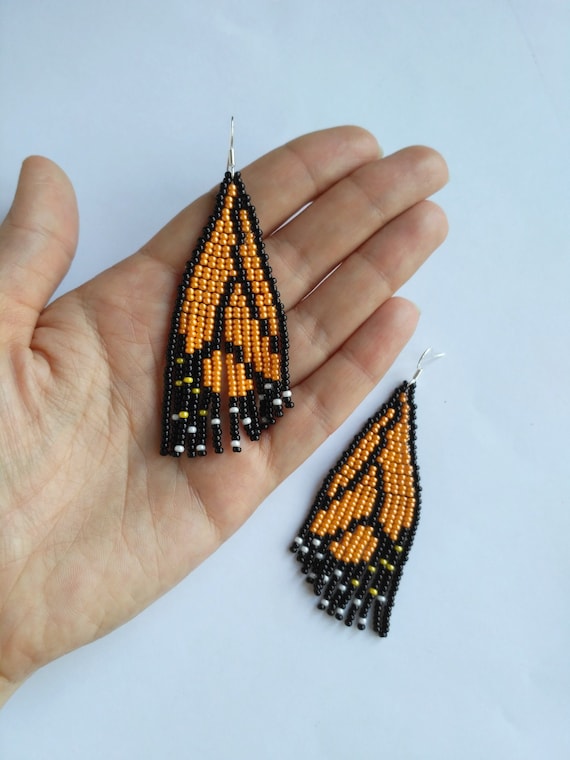 Seed bead butterfly earrings deals